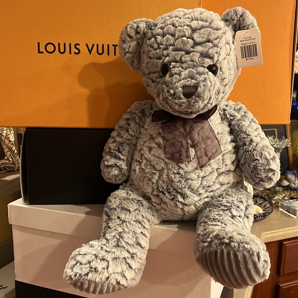 TEDDY BEAR with Bow 🎀 (grey plush) 
New w/Tags